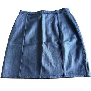 VTG 100% genuine Leather Black Skirt 14P NWT Grunge punk rock classic capsule